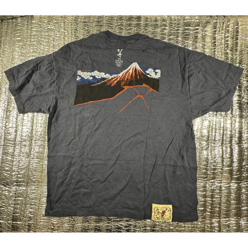 The Hokusai Project Kume Tokyo 1935 Mt Fuji Graphic T-Shirt XXL Charcoal Grey